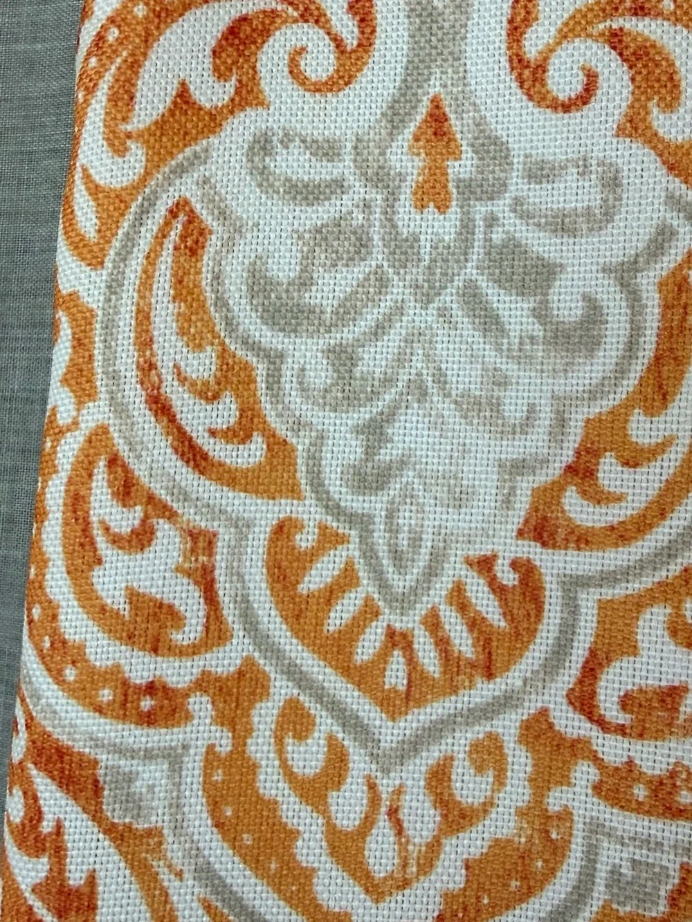 🍊☀️ Cynthia Rowley Orange & Taupe Large Rectangle Tablecloth ☀️🍂